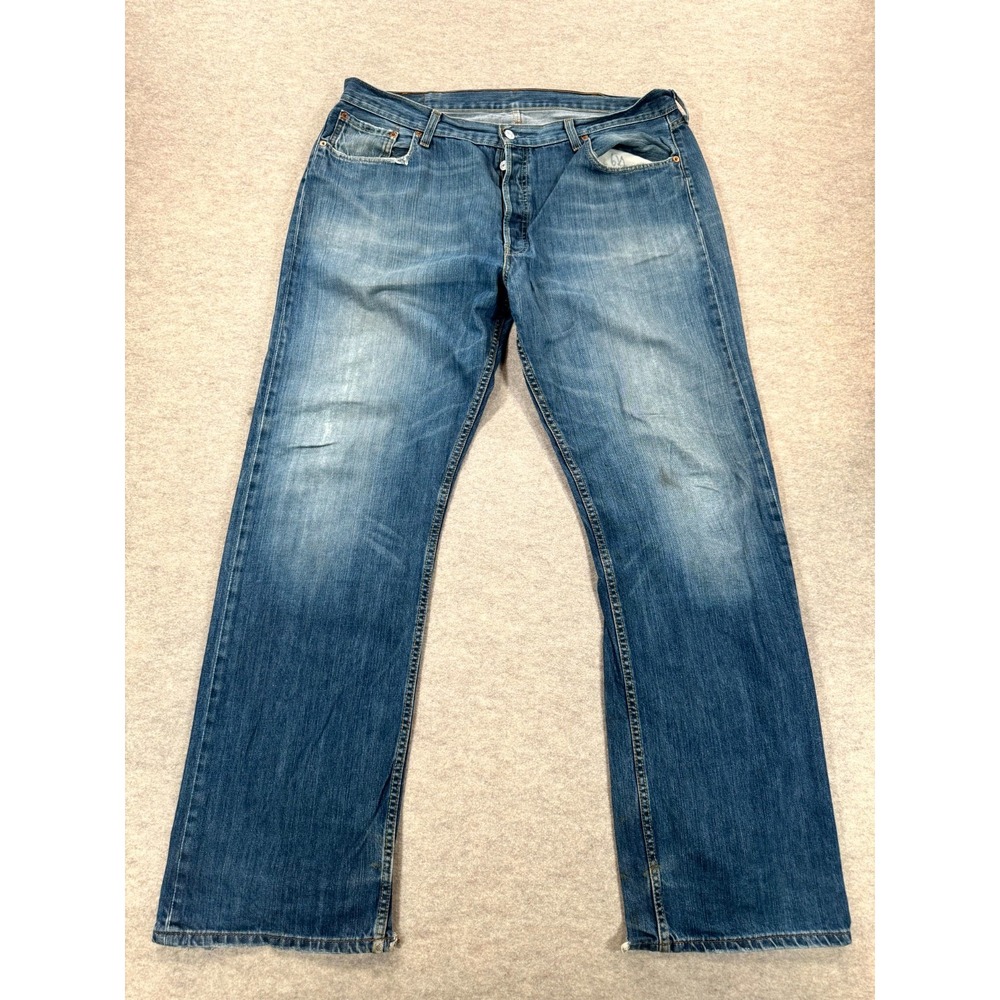 Levi's 501 Jeans Mens 40X34 Blue Denim Straight Leg Button Fly Grunge 00501-0139